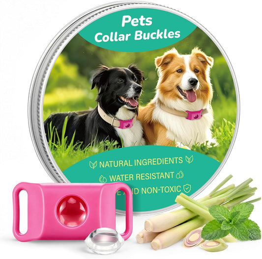 Pink Dog Tag for Flea & Tick Prevention with 2 Refills, Waterproof