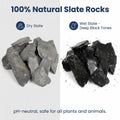 1LB Natural Slate Stones-Aquarium Rocks for Fish Tank,Non-Toxic Slate for Reptile Enclosures,Terrariums & Landscaping,Du