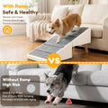 Kunffiyso Dog Ramp for Small Dogs, 15.7" H 3-in-1 18.5" Extra Wide Foldable Ottoman & Hidden Storage Design Dog Stairs for Couch Sofa, Non-Slip Pet Steps for Puppy Senior Injured Dogs (White)