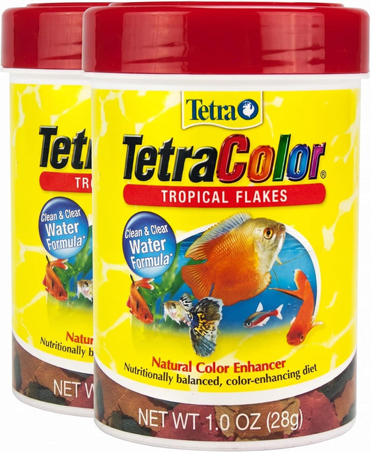 Tetra 77160 TetraColor Tropical Flakes,1-Ounce,185 ml,(Pack of 2)