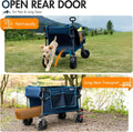 Portal 350L Collapsible Wagon Cart with Removable Canopy, 270LB Cart Blue