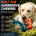 WOWBALA Dog Toys for Aggressive Chewers - Build for Aggressive Chewers for Long Lasting Fun, Non-splintering, Teeth Cleaning Indestructible Dog Chew Toys for Medium & Large Dogs, 2 Pack