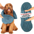 Dog Gone Smart The Dirty Dog Shammy Bath Towel - Pacific Blue, 31×13 in