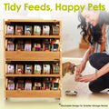 Coanto Cat Food Can Organizer, Bamboo 2-Tier FIFO Can Dispenser