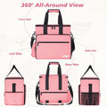 5 Set Dog Travel Bag for Supplies, Dog Lovers, Large Pet Travel Kit Includes 2 Food Containers, 2 Collapsible Bowls, Pin