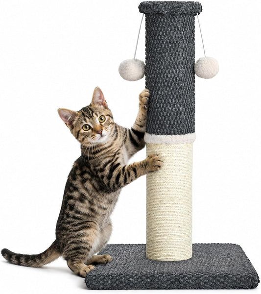 Made4Pets Cat Scratching Post with Sisal & Carpet for Indoor Cats, 23.6"