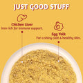 Just Try 4.23 OZ Cat & Dog Food Toppers with Chicken Liver Freeze Dried Egg Yolk for Picky Eaters Iron Support Grain Free High Protein Meal Toppers