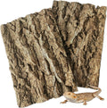 Fhiny 2 PCS Cork Bark Background, 11.6" x 7.7" Natural Reptile Terrarium Backdrop, Reptile Climbing Wall Decor for Beard