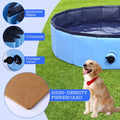 Eooqi Foldable Dog Pool, Portable Pet Bath Tub and Kiddie Swimming Pool, Collapsible Bathtub for Puppies, Small, Medium and Large Dogs, Cats and Kids, 32 x 8 in, Blue