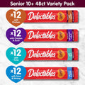 Delectables Squeeze Up Senior 10+ Variety Pack, Creamy Squeezable Puree, Lickable Wet Cat Treats, Grain Free, 0.5 Ounces