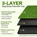 Dog Grass Pad with Tray, 23''X17'' Small Artificial Turf Grass Potty, Reusable Puppy Pee Pads for Dogs, Portable Dog Lit