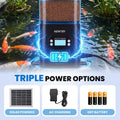 NEWTRY Automatic Pond Fish Feeder, 2.8L Solar Powered Programmable Timer