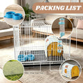 Rabbit Cage, Small Animal Cage Indoor, Hamster Cage with Water Bottle, Food Bowl, Washable Small Nest, Guinea Pig Cage f