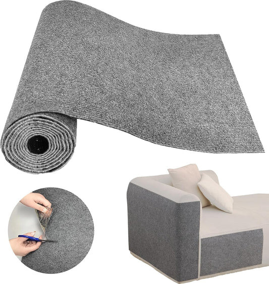 Cat Scratch Couch Furniture Protector, Self-Adhesive Cat Scratch Pad Deterrent for Furniture, DIY Climbing Cat Scratcher Couch Protector from Cat Claws Scratching for Indoor, with 10 Pins (LightGrey)