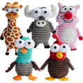 Nocciola 5-Pack Squeaky Dog Toys, Durable Stuffed Critter Zoo Dog Toys with Unique Squeak Sounds to Keep Dogs Busy, Puppy Toys for Small, Medium, and Large Dogs