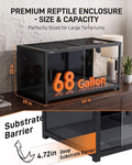 68 Gallon Reptile Tank, Reptile Enclosure Front Sliding Door