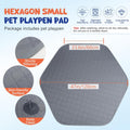 Pawaboo Small Animals Playpen with Pad, Black/Gray