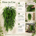 HERCOCCI 2 Pack Reptile Plants, Terrarium Hanging Plants Vines Artificial Leaves Habitat Decorations with Suction Cup fo