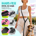 Heelay Hands Free Dog Leash, 5.9-8.2ft Multifunctional Crossbody Rope with Explosion-Proof Handle and Adjustable Training Hands Free Leash for Medium Dog Walking Jogging and Running