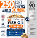Omega 3 for Dogs - 250 Fish Oil Chews for Dog Shedding, Allergy & Itch Relief, Hot Spot Treatment - Advanced Skin & Coat Supplement - Joint Health - EPA & DHA Fatty Acids - Salmon Oil & Probiotics
