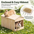 2 Pcs Wooden Rabbit Nesting Box 16 x 11 x 11in Hideout for Hutches and Pens