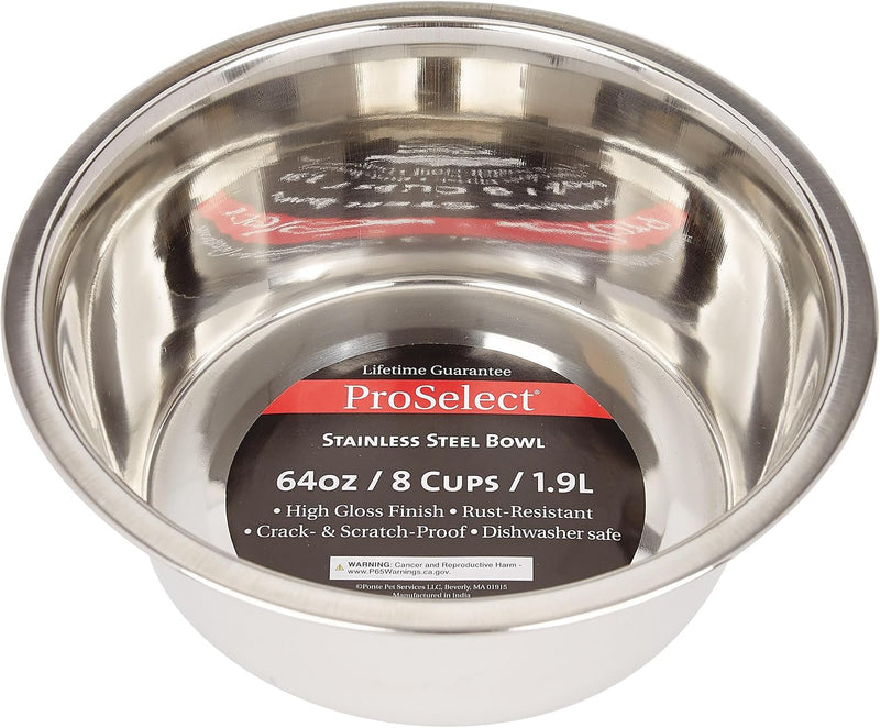 ProSelect Stainless Steel Classic Dog Bowl, 2-Quart