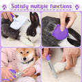 VCZONE 8 Pcs Small Animal Grooming Kit, Rabbit Grooming Kit with Pet Nail Clipper and File, Flea Comb, Pet Shampoo Bath 