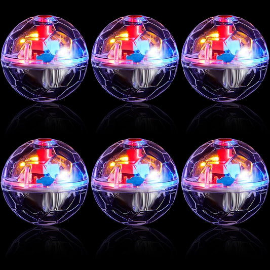 Sratte 2 Pcs Ghost Hunting Cat Ball Activated Cat Toy Motion LED Light Pet Balls Motion Dog Interactive Pet Toys Glowing Mini Running Exercise Supplies for Animals Activity (Clear)