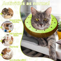 LIEVUIKEN Cat Cone Collar Soft, Adjustable Cat Recovery Cone to Stop Licking, Cute Kitten Donut Collar After Surgery, Elizabethan Collars for Kittens, Lightweight Cats Neck Cones (Kiwifruit, Small)