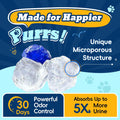 LMJP Crystal Cat Litter with Powerful Odor Control, Non-Clumping, Lasts Up to 4 Months, 17.2lb, Rapid Water Absorption, Unscented & Low Tracking Lightweight Blue & White Silica, 4 Pack of 4.3lb