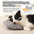 Plush Pet Sofa Bolster Pillow, Warm Cozy Neck Support Cushion for Dog Cat, M Gray