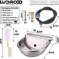 Automatic Animal Drinking Water Bowl, Stainless Steel Dog Water Bowl with 2 Float Valves, Livestock Automatic Water Bowl