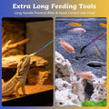 3 PCS Extra Long Stainless Steel Reptile Feeding Tongs and Spoon Set