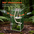 AZV Jumping Spider Enclosure Kit,Pre-Assembled 3 x 3 x 6 in Acrylic Habitat