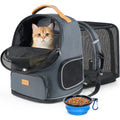 Morpilot Expandable Cat Carrier Backpack for Small Dogs & Cats Up to 18lbs, Breathable Mesh Pet Travel Backpack with Safety Leash, Foldable Airline Approved Carrier for Hiking Camping Outdoor, Grey