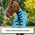 Horse Fly Sheet with Attached Neck Cover & Tail Flap | UV Protection Mesh Horse Blanket, Full Body Bug & Sun Shield, Buc