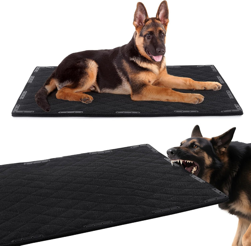 HOMBYS Chew Proof Dog Bed Mat with 12 Metal Rivets - Indestructible Kennel Pad for Teething Puppies & Aggressive Chewers