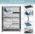 STILLCOVE 4-Tier Cat Cage Indoor, with Cushions & Hammock & Scratching Post