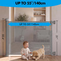 Retractable Baby Gates, Mesh Dog Gate for Doorways, 33.6" Tall, Expands to 55" Wide,Pet Safety Essential Fit for Baseboards, Wide Toddlers Gates for Hallways, Indoor & Outdoor,Gray
