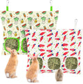 UPINS 2 Pack Guinea Pig Hay Feeder Bag,Bunny Rabbit Cage Bag Hanging Holder