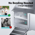 DYTREND 56" Professional Dog Washing Station, 304 Stainless Steel Pet Grooming Tub with Removable Ramp, 1.0mm Thick Anti-Rust Bath Tub, Adjustable Height & Detachable Faucet Kit for Dogs & Cats