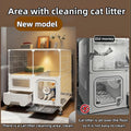 Cat Cage Indoor with Litter Box,Giving Lots Gifts,Cat Enclosure with Wheels