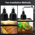 MECESOR Reptile Light Fixture, 2 Packs 5.5 Inch Deep Dome Lampshade, Reptile Heat Lamp Fixture with Separate Switches Fi
