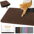 Cat Litter Mat 18"x24",Double Layer EVA litterbox Mat, Brown