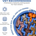 Outward Hound Fun Feeder Slo Bowl – Medium 2‑Cup Capacity, Slow Feeding, Small to Medium Dogs & Cats, Non-Slip, Blue, No