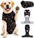 PetWarm Neuter Recovery Suit, Dog Surgical Suit, Cosmic, Black Gold, L