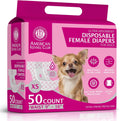 American Kennel Club Female Dog Wrap, Disposable Diapers with Wetness Indicator (XS (9–16 in), 50, Count)