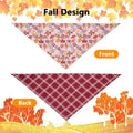 Fall Dog Bandanas 2PCS Large, Thanksgiving Pumpkin Leaf Scarf