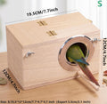 YJJKJ Wood Parakeet Nest Box with Natural Nesting Pads, Breeding Bird Cage House for Lovebirds Cockatiel Parrotlets Budg