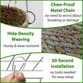 Natural Grass Rat Hammock for Cage, Tightly Woven Non-Collapse